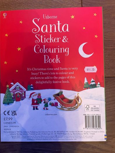 Kids book Santa Sticker and colouring book Usborne brand new