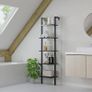 NEW SALE | Bookshelf Wall Mounted, Ladder Shelf, 5-Tier Bookcase Rack, Storage Unit with Metal Frame Image 3