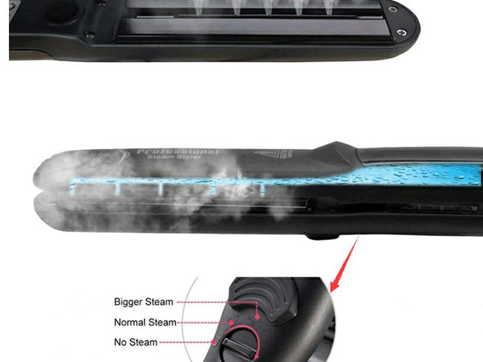 2 In 1 Fast Heat UP Tourmaline Ceramic Professional Steam Hair Straightener Curler For Salon Straightening Iron Styling