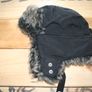 H&M Unisex black Ear Flap, Bomber Hat, with fur. 3-6 years Image 2