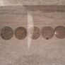 English Silver 3pence (5no) Image 2