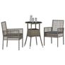Garden Dining Set 3 pcs Grey Poly rattan Image 3