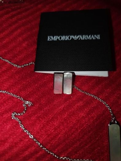 silver armani Jewellery Set