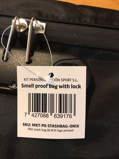 Smell proof bag with lock black stash bag PAX