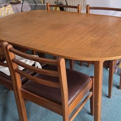 dining table chairs and two presses