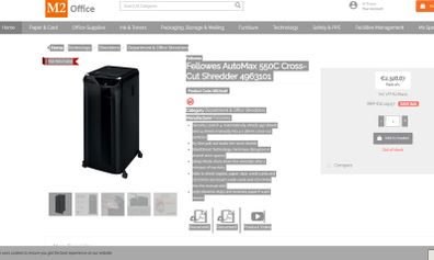 fellows large paper shredder
