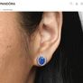 Pandora Halo Oval cut Sparkling Blue Earring New Image 2