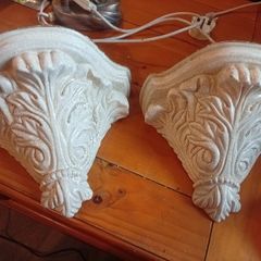 Twin pair of wall shelves