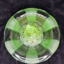 Vintage Uranium Glass Flower Frog and Bowl Set Art Deco Figural Lady Image 4