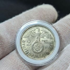 2 Reichsmark 1938 B Vienna WW2 Silver Coin third Reich