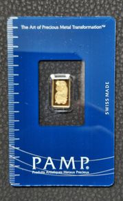 PAMP Lady Fortuna 1 gram Gold 24k Bar Minted Vintage