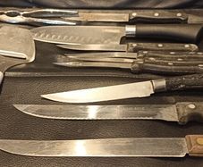 Box of Kitchen Knifes.Utensils in