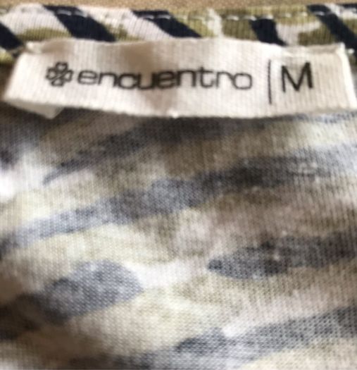Ladies Navy & Khaki Cotton Top by Encuentro