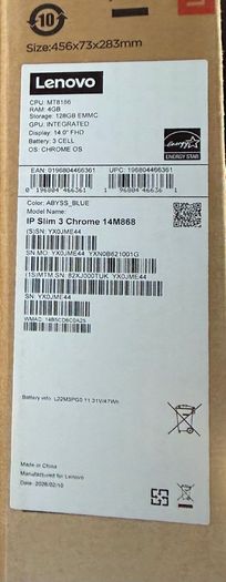 Lenovo IdeaPad Slim 3 Chromebook 14 inches Brand New, Unused, Receipt Included