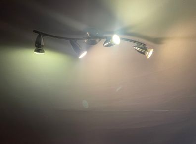 4 LED Ceiling Spotlights on a curved bar.