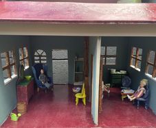 Solid dolls house with furniture