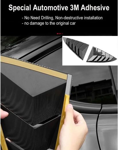 Tesla Model 3 Rear Side Window Cover Louver Sport Style 2017-2026 Accessories