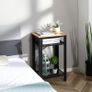Industrial-Style Boxy Side Table 3 Layer 2 Shelves Storage Display w/ Metal Frame Stylish On-Trend Bedside End Table Nightstand, Accent Furniture Living Room Bedroom Lounge (FREE SHIPPING) Image 6
