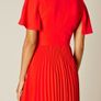Karen Millen Red Floral Laser-Cut Pleat Dress Image 4