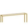 Gold Console Table for Hallway Slim, 100 cm Tempered Glass Sofa Table, Slim Hallway Table, Glass Console Table, Modern Display Table for Living Room, Entryway, Metal Frame Image 3