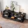 TV Unit with 5 Drawers, 140 cm, All Black  TV Console Table with Storage Organizers, Entertainment Center with Open Shelf for Living Room, Bedroom Image 5