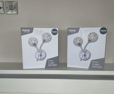2 Brand New Chrome Gem Ball Wall Lights from Woodies