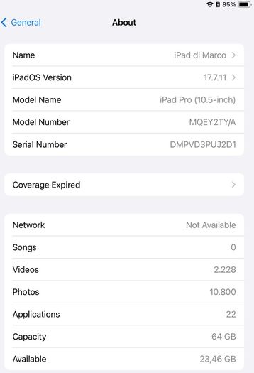 iPad Pro 10.5in 64GB