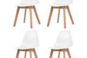 Dining Chairs 4 pcs White Plastic