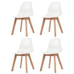 Dining Chairs 4 pcs White Plastic