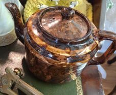 Extra Large Glazed Pottery Teapot