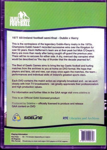 GAA Dublin v Kerry 1977 - DVD