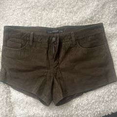 Allsaints Brown 100% Leather Darwin Shorts W 29"