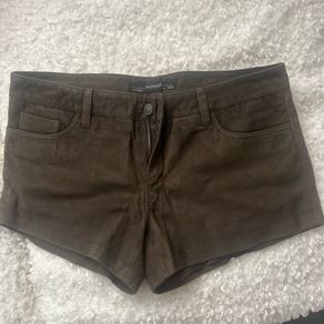 Allsaints Brown 100% Leather Darwin Shorts W 29"
