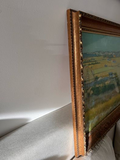 Vintage Framed Art Print by Vincent Van Gogh, "The Harvest"
