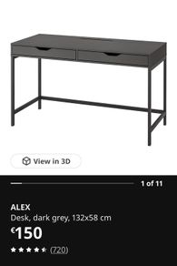 IKEA Alex Desk - Dark Grey