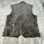 Black Patchwork Leather Vest Waistcoat - Zip Buckles - Large Image 10