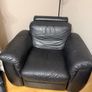 Black leather Natuzzi sofa and two chairs Image 4