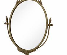 Vintage French Style Brass Vanity Mirror