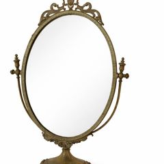 Vintage French Style Brass Vanity Mirror