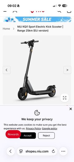 NIU KQi1 Sport Electric Kick Scooter | Range 25km (EU version)