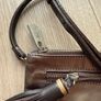 Nina Heyer Leather Crossbody Messenger Shoulder Bag Purse + Scarf Image 5