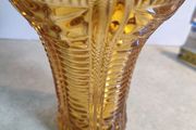 Rare Find Antique Old Cut Glass Amber Glass Vase.