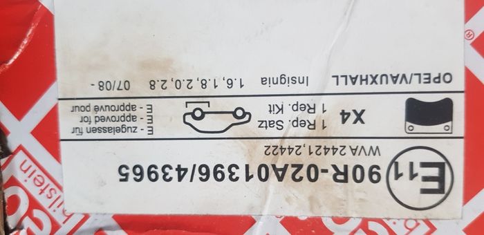 Febi Bilstein brake pad set for Opel/Vauxhall Insignia
