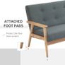 2 Seater Sofa with Armrests and Wood Legs Image 5