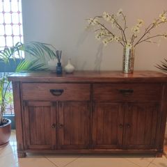 Solid dark oak cabinet