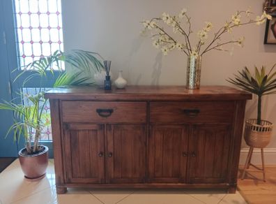 Solid dark oak cabinet