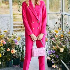 New, Savida Hot Pink Trouser Suit - Size UK10