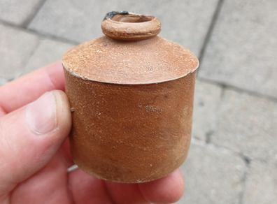 Vintage stoneware ink bottle