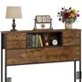Double Bed Headboard with Storage, Freestanding Headboard with 4 Fabric Drawers & Shelves, Adjustable Bed Frame Connectors, Bedroom Storage Headboard Image 7
