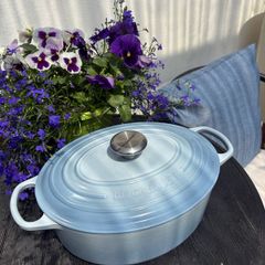 Le Creuset 29cm 4.7L Oval casserole in Coastal blue